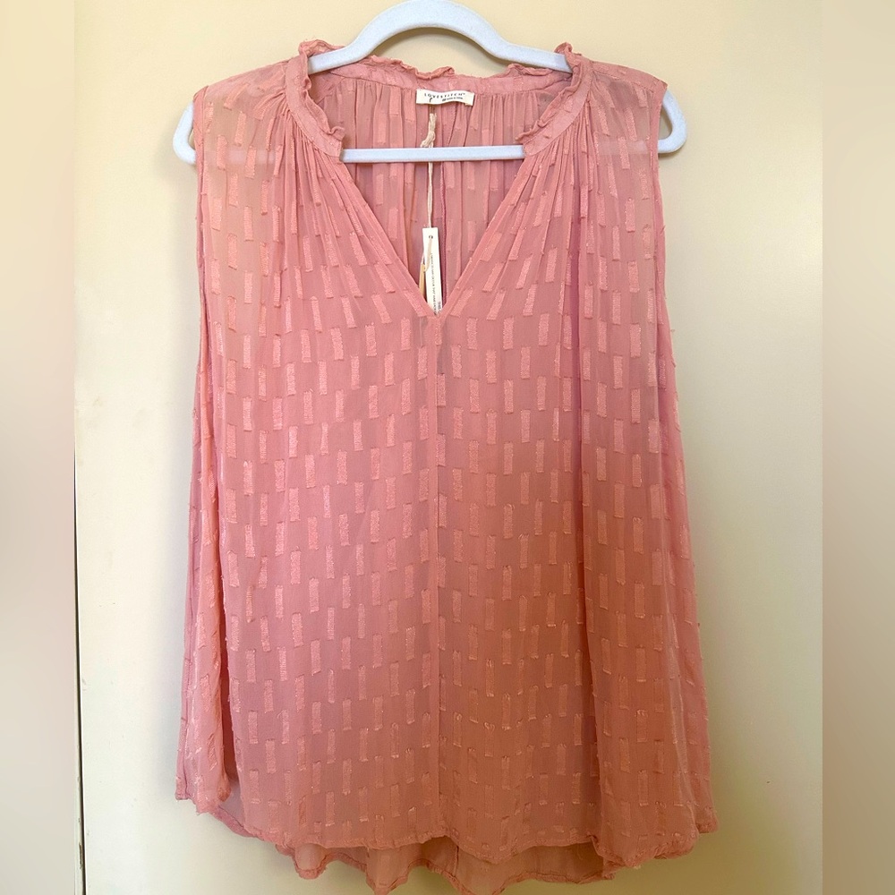 NWT Love Stitch Pink Bohemian Sheer Tank Top